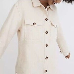 Madewell Oversized Chore Coat Shacket Jacket Pockets Buttons Ivory S Small
